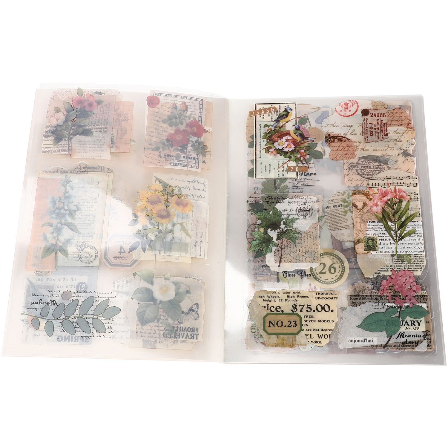 1 Pack Vintage Journal Kit Aesthetic Journaling Supplies Hand Account Stickers