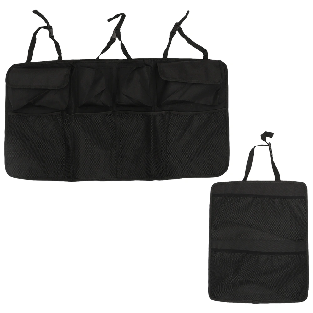 2pcs Backseat Organizer Car Auto Trunk Hanging Organizer Cargo Storage Bag Car Supplies Auto Accessory (Black Type+Single Seat Type)