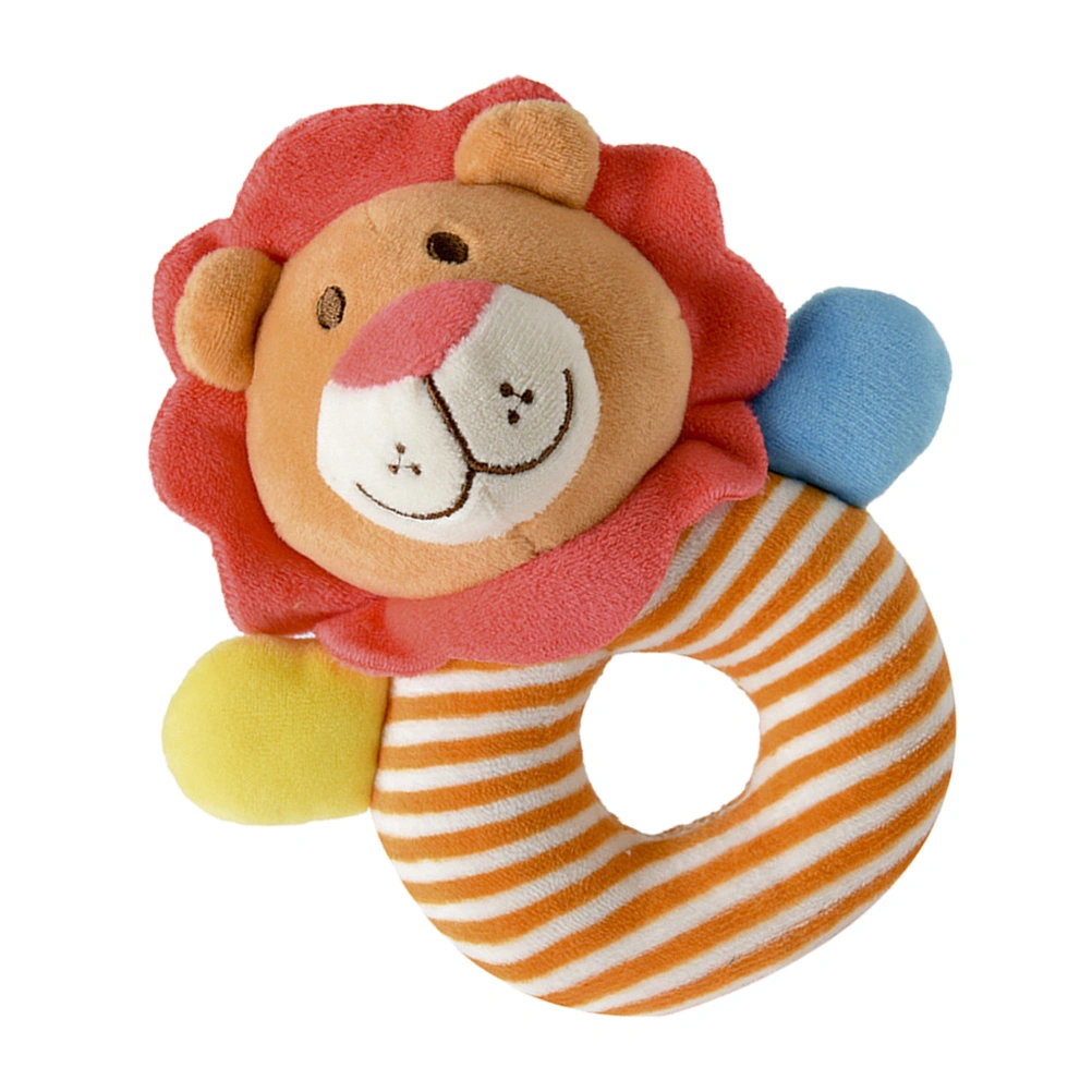 Baby Plush Animal Hand Grip Rattles Toys Stuffed Doll Developmental Toys for Infants Toddlers Newborn (Lion)