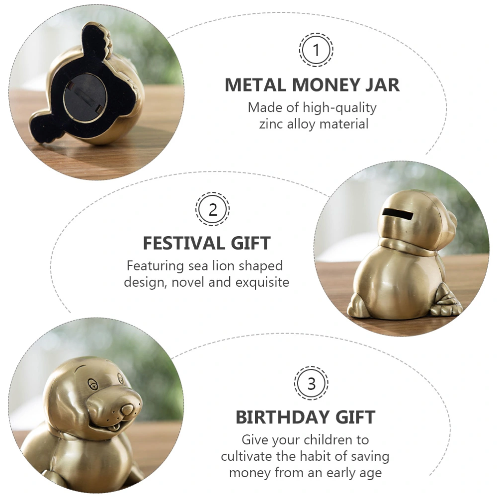 Sea Lion Coin Bank Classic Metal Money Jar Children Birthday Gift Piggy Bank