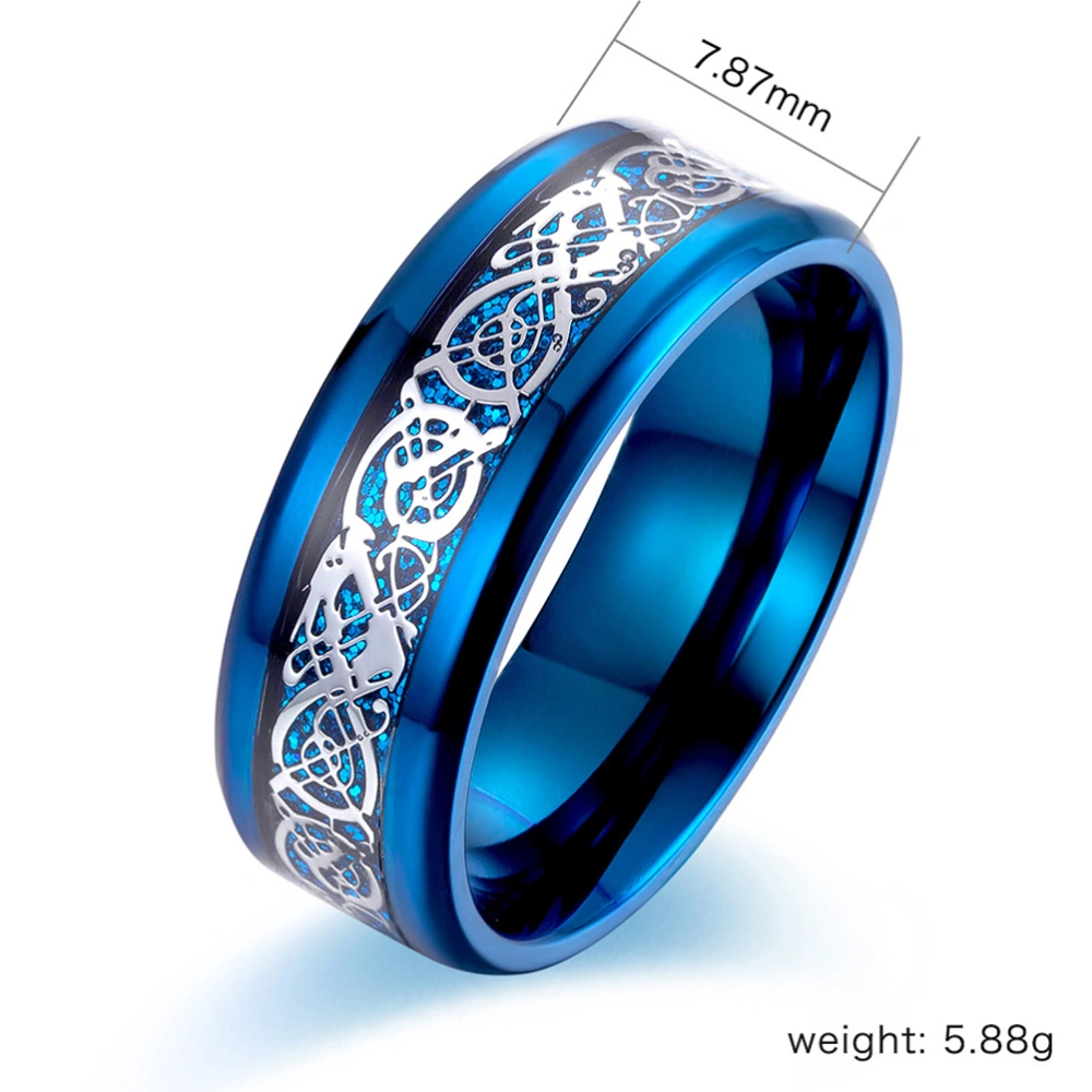 1Pc Mirror Polishing Finger Ring Unique Nibelon Carbon Fiber Ring Fashion Personality Cool Men Ring Jewelry (Blue and Blue Bottom Size 11)