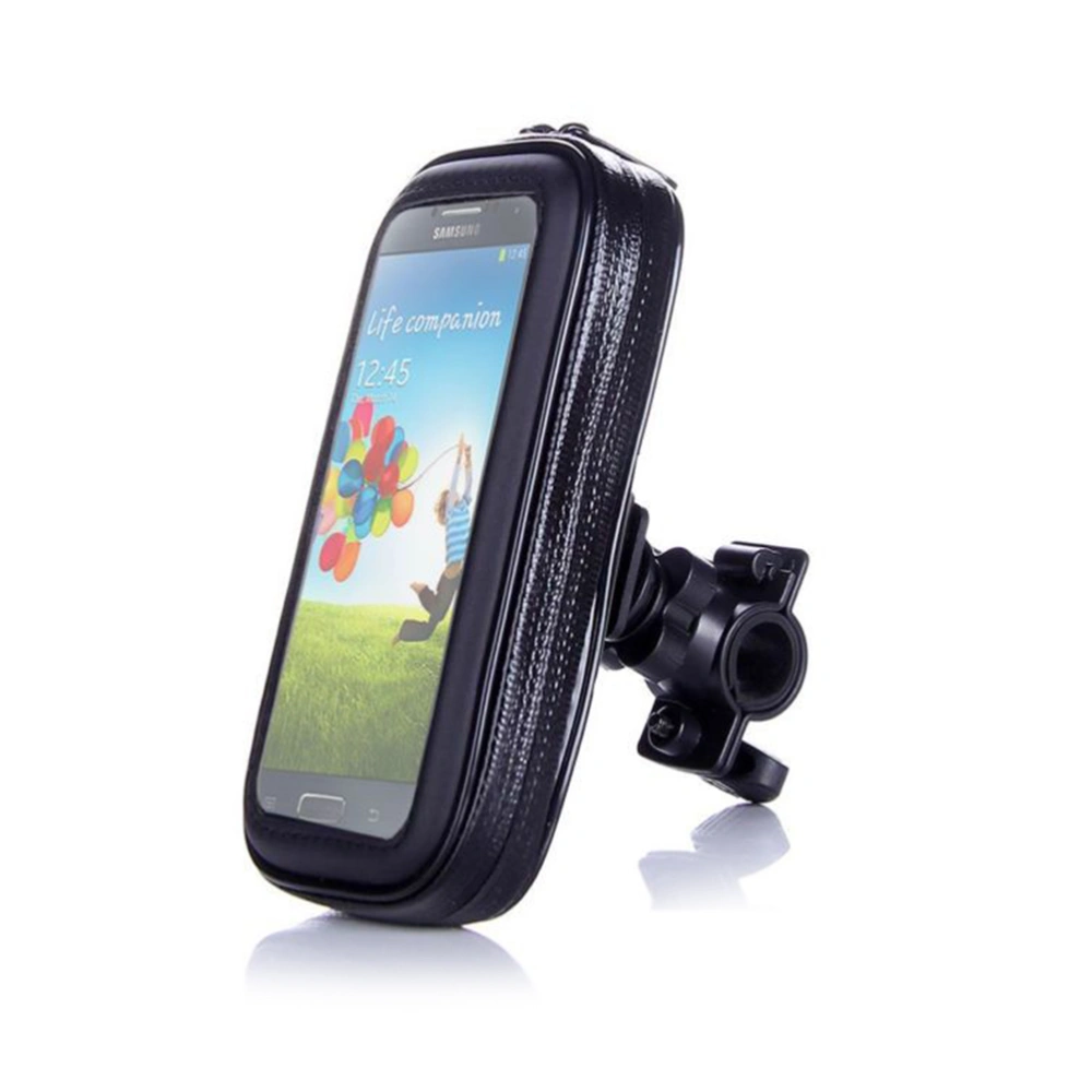 Waterproof Bike Phone Mount Holder 360 Degrees Rotation Phone Stand for Smartphones Size L(Black)