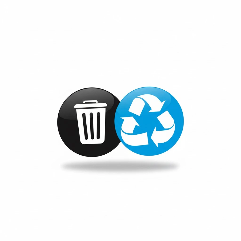 1 Set of 6 Sheets PVC Garbage Sorting Stickers Adhesive Trash Bin Sticker