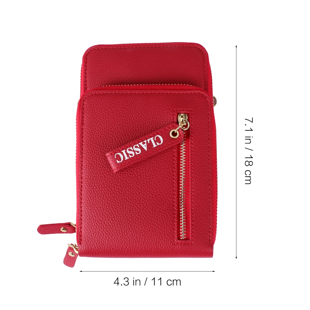 Fashion Large Capacity Zipper Cell Phone Bag Multi-function Cross-shoulder Bag