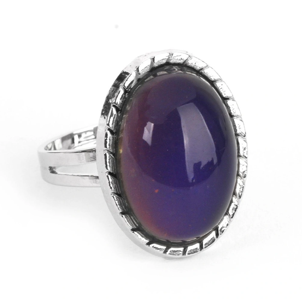 Vintage Style Jewelry Adjustable Oval Color Changing Mood Ring