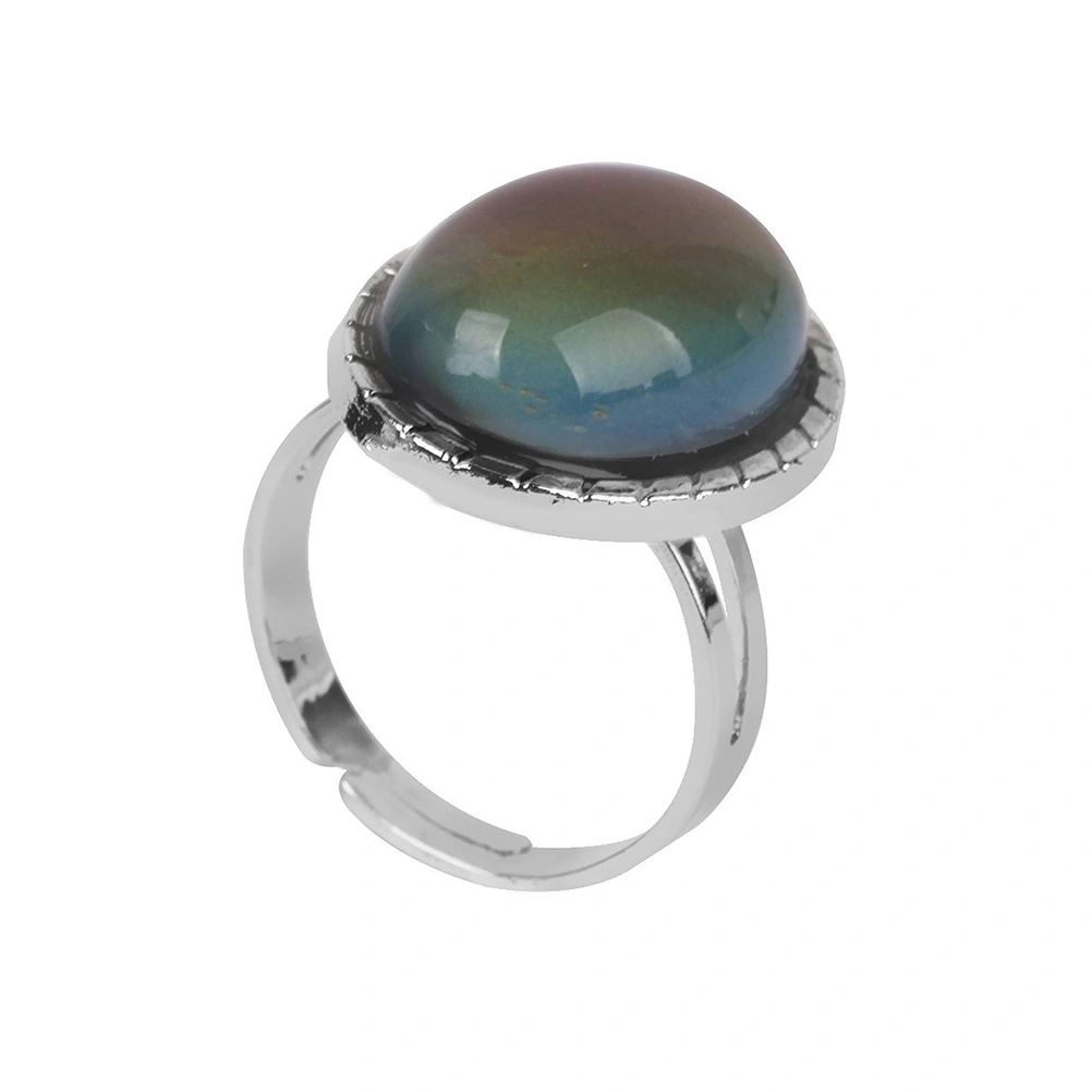 Vintage Style Jewelry Adjustable Oval Color Changing Mood Ring
