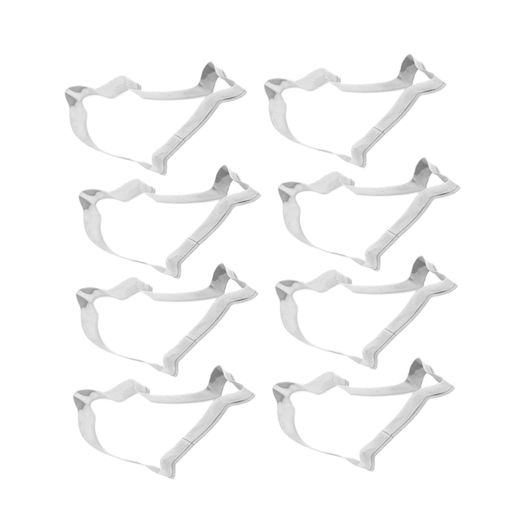 8 Pcs Cookies Cutter Mold Stainless Steel Fruit Cutters Dolphin Shape Baking Molds Home Kitchen Bakewares (Silver)