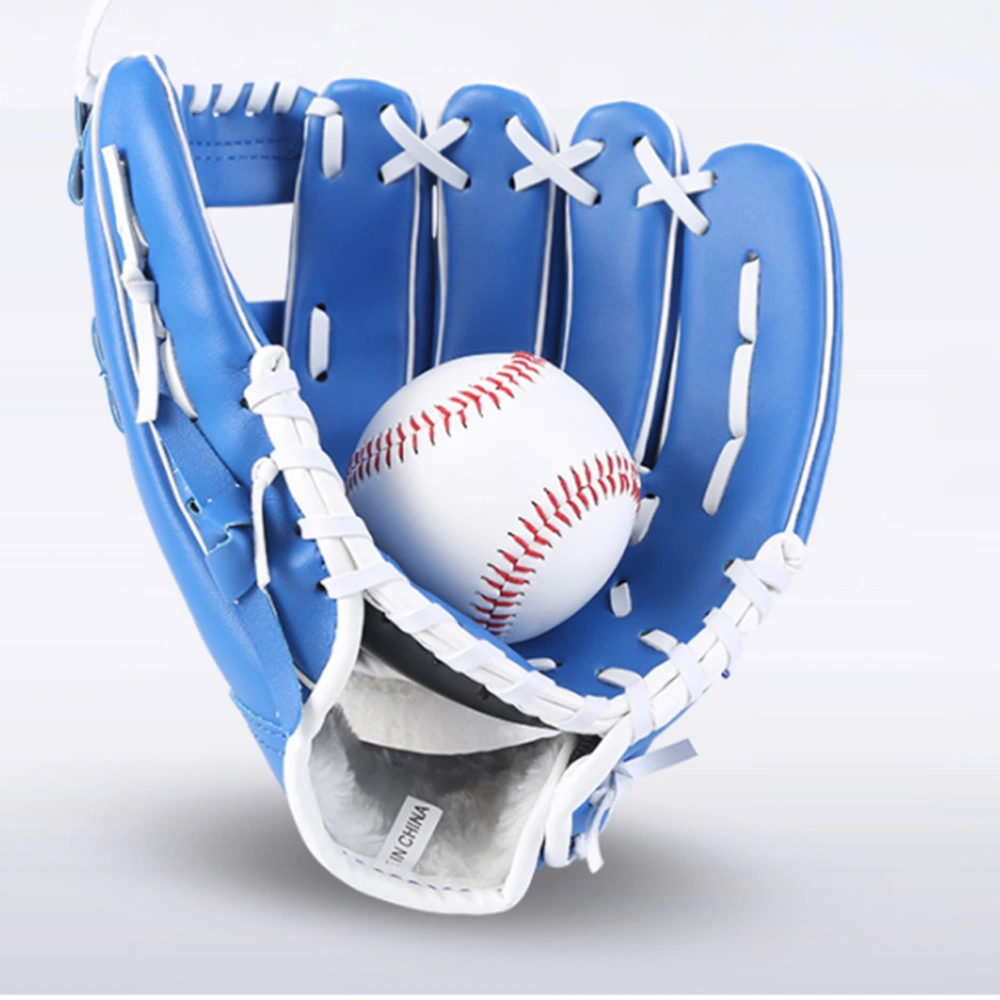 1PC 10.5 Inch Thicken Infield Pitcher Baseball Gloves Softball Gloves Infielder's Glove for Children Man Women Adolescents Sports (Blue)