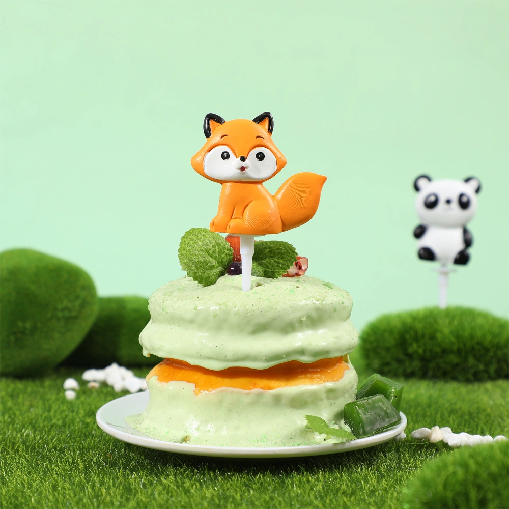 Toyvian 5Pcs Jungle Animals Cake Toppers Party Cake Insert Decoration Party Favors