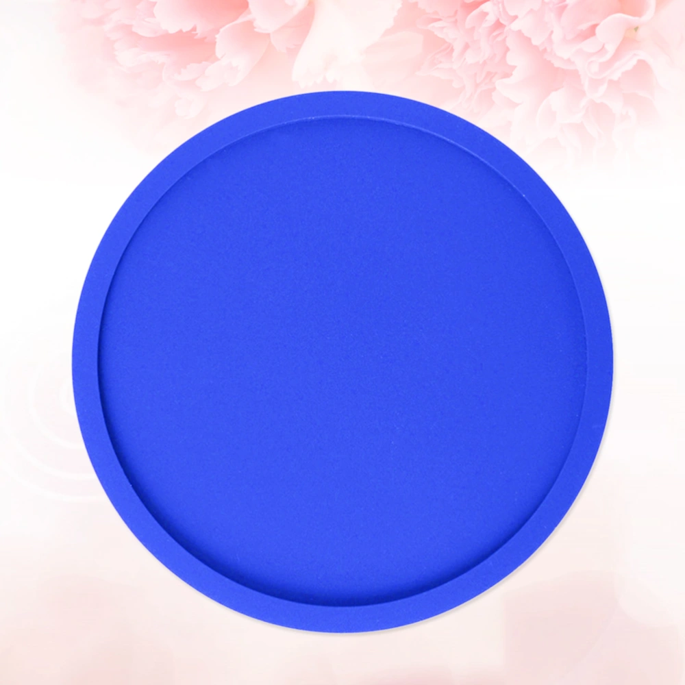 Round Cup Mat Waterproof Safe Silicone Insulation Mug Coaster Thick Cup Bowl Placemat Pad Holder Tools(Blue)