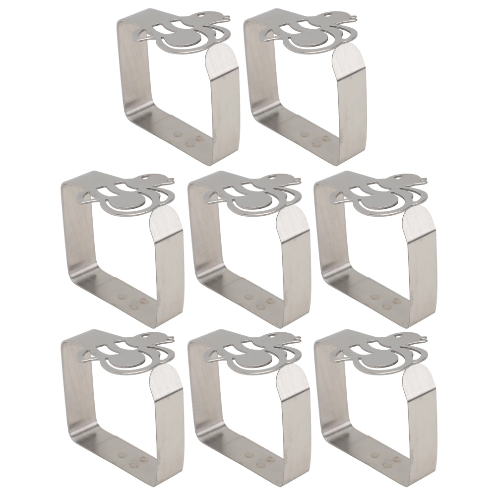 8Pcs Stainless Steel Tablecloth Clip Thicken Tablecloth Fixing Clamp Silver