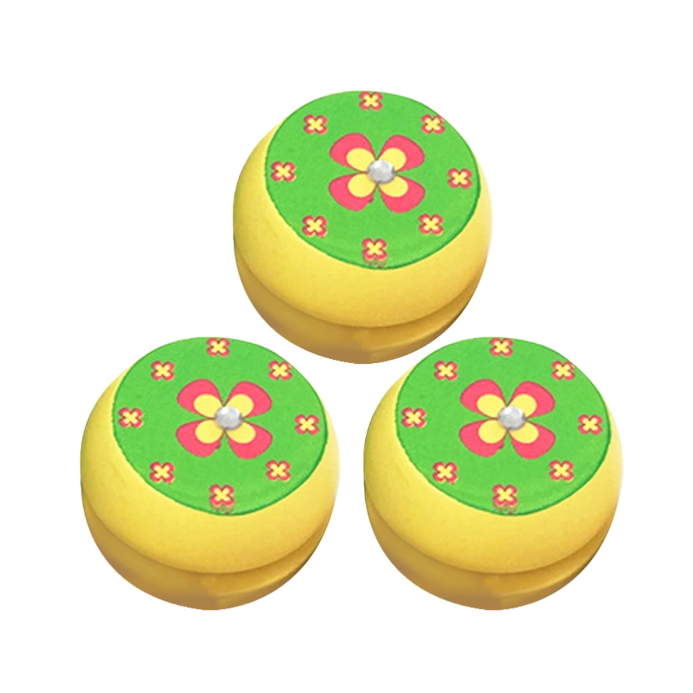 3pcs Wooden Yoyo Toys Kid Educational Playthings Creative Wood Kid Yoyo Toys Thread Control Toys (Four Leaf Clover)