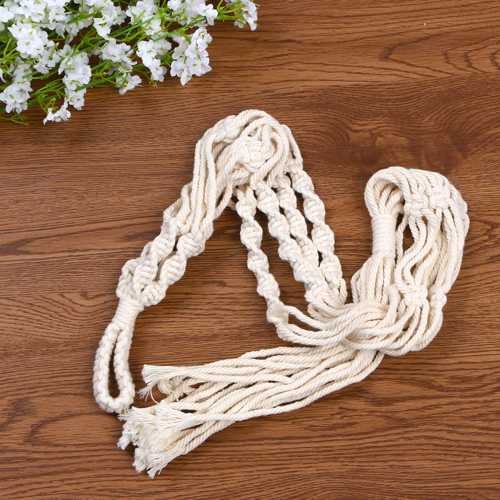 Handmade Plant Hanging Basket Net Flowerpot Hand-woven Cotton Rope Net Wall-mounted Decoration for Home Garden