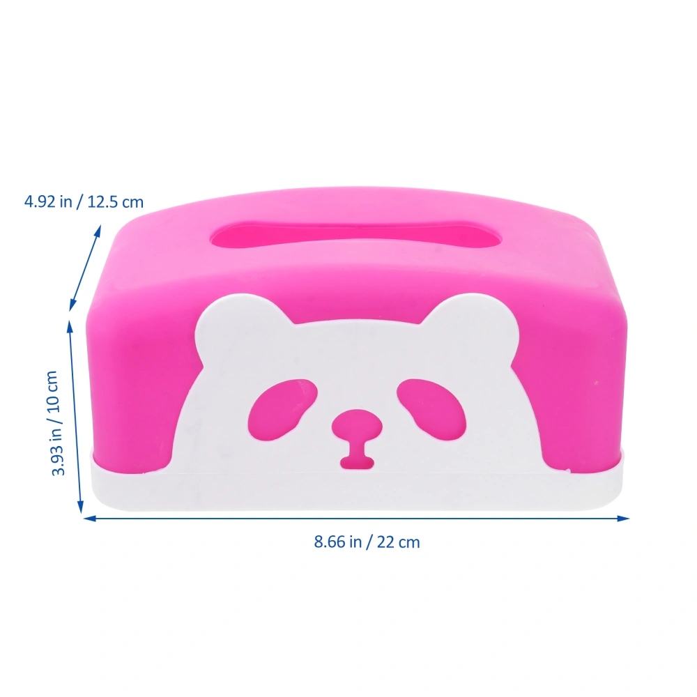 Desktop Napkin Storage Box Household Tissue Box Cartoon Panda Tissue Holder for Sitting Room Bedroom Rosy