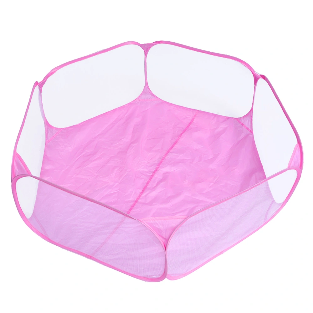 1pc Hamster House Game Tent Breathable Foldable Tent Small Animals Playpen Fence Game Pool for Kitten Guinea Pig Rabbit Hedgehog (Pink)