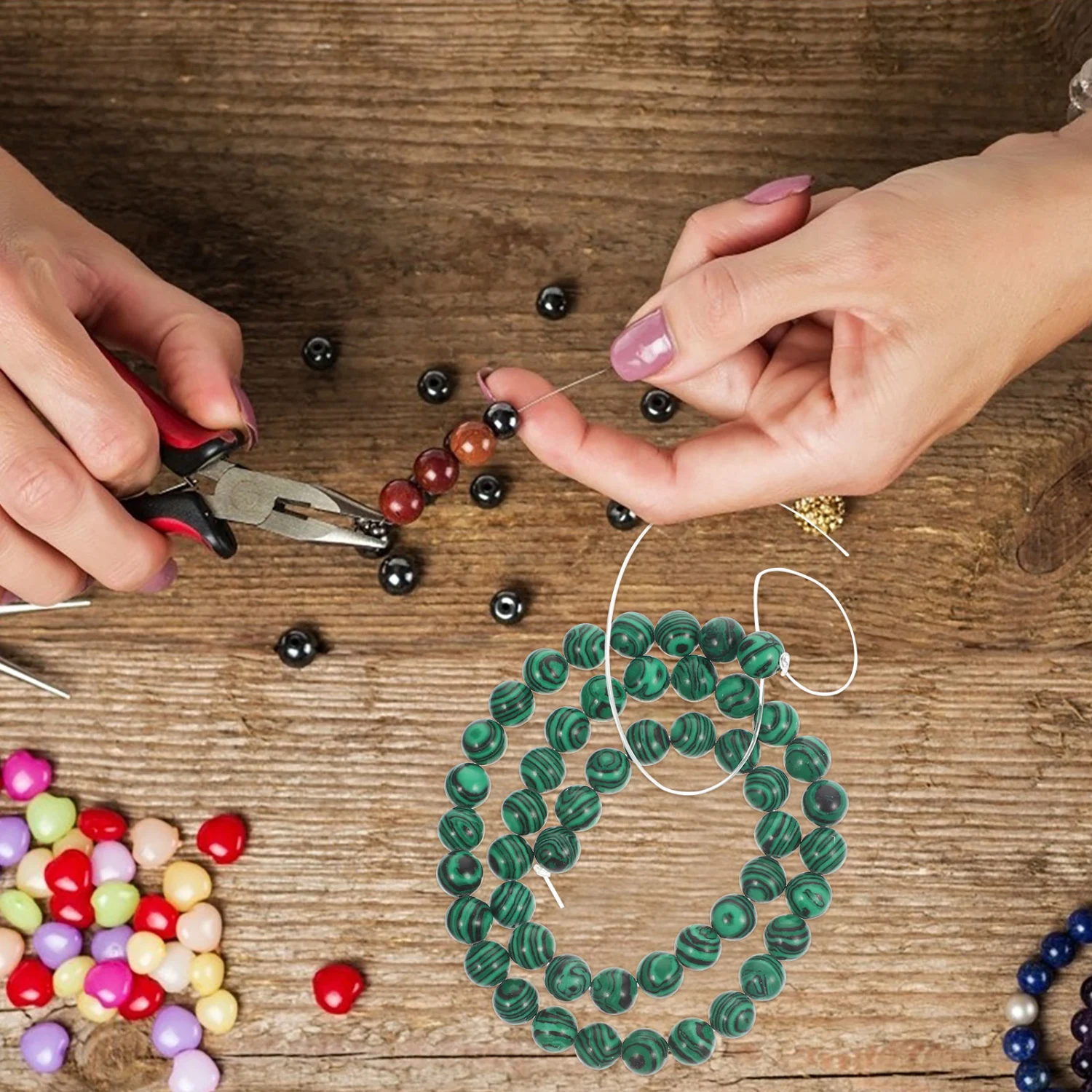 1 strip of Natural Stone Beads DIY Beads Round Loose Beads Jewelry Making Beads