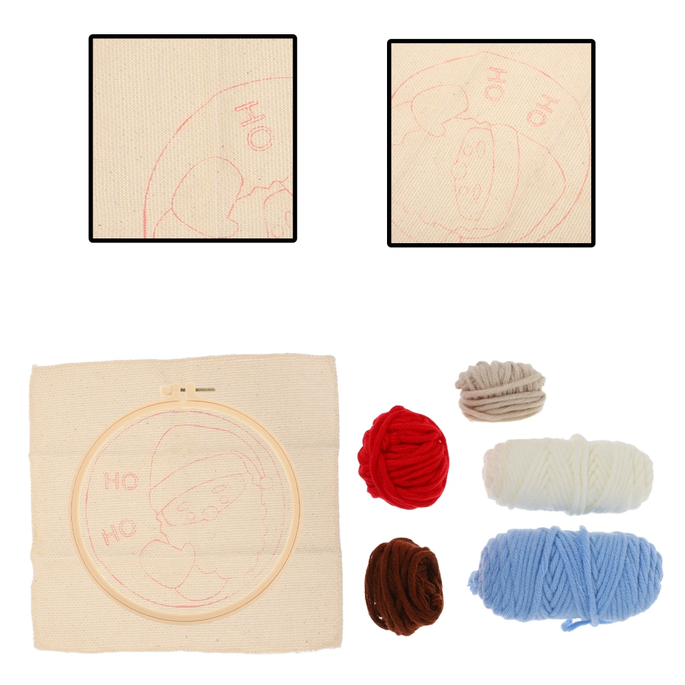 1 Set Adorable Embroidery Kit Punch Embroidery Tool Christmas Embroidery Material