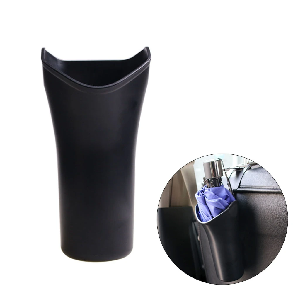 Multi-functional Car Seat Back Umbrella Storage Bucket Mini Cup-Shaped Trash Bin Trash Rubbish Can Garbage Holder Box Black