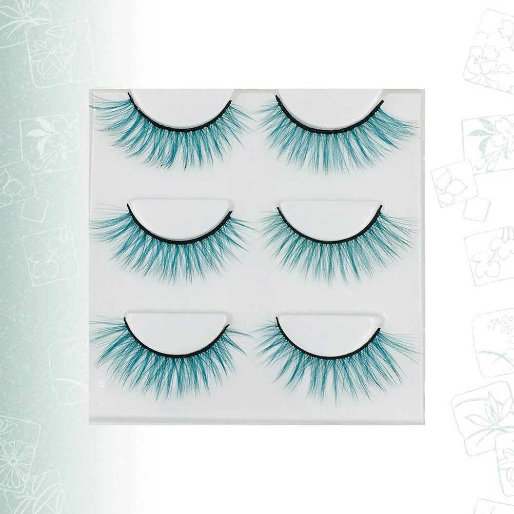 3 Pairs of Multi-Color Fake Eyelash 3D Art Eyelashes Dense Makeup Eyelash Extension Eyelashes CS-003