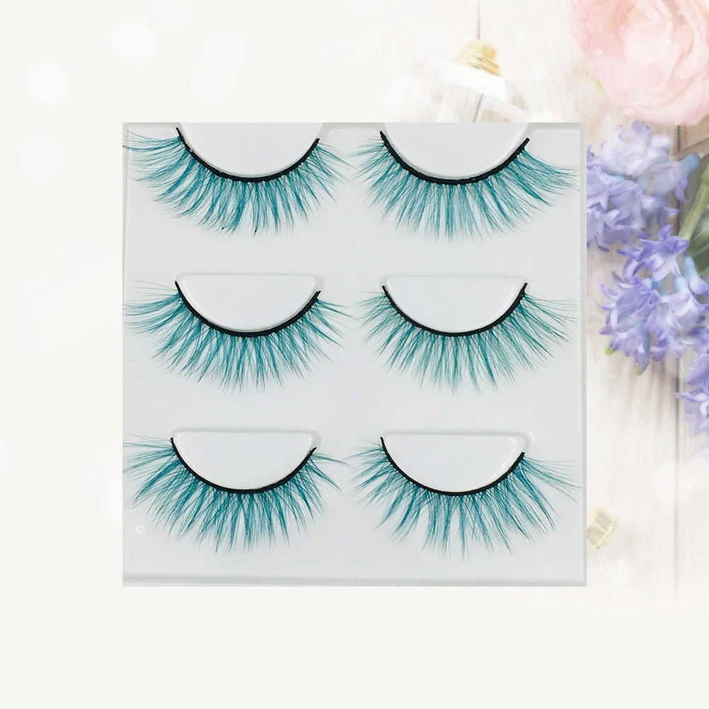 3 Pairs of Multi-Color Fake Eyelash 3D Art Eyelashes Dense Makeup Eyelash Extension Eyelashes CS-003