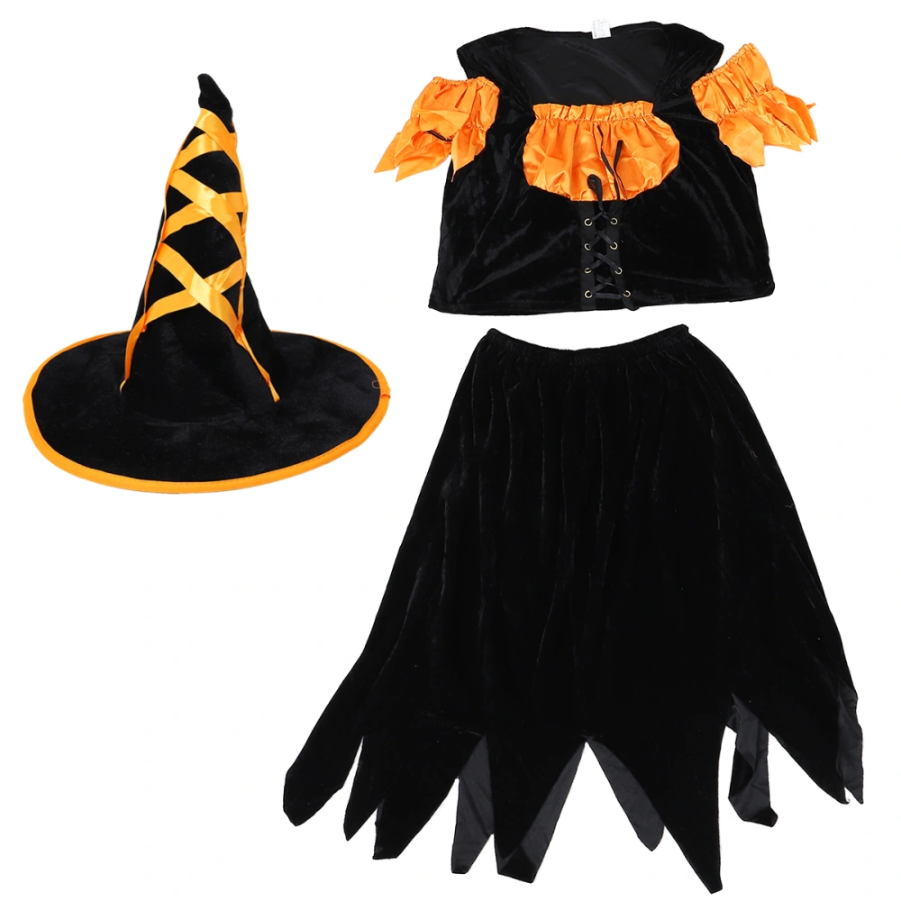 1 Set of Halloween Witch Costume Cosplay Witch Costume Party Clothes Supplies