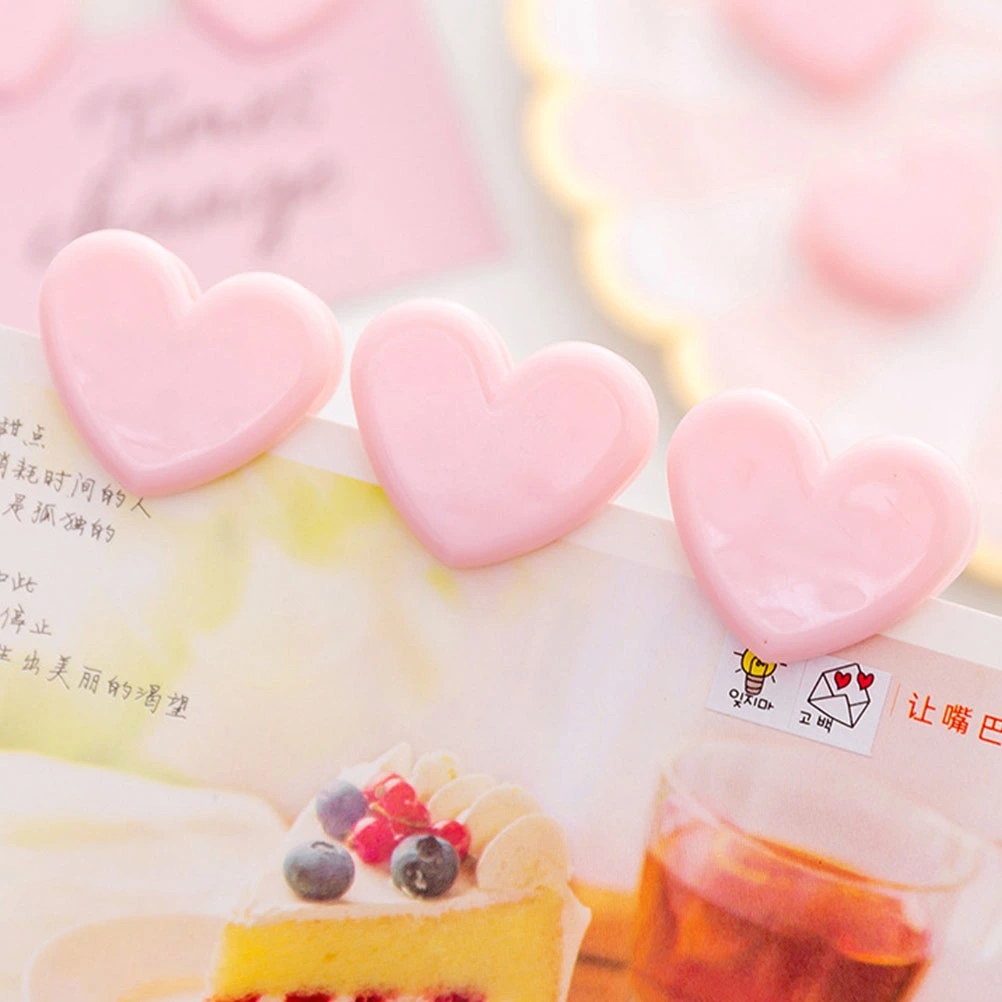 20pcs Heart Shape Design Plastic Clips Sealing Clamps Storage Clips (Pink)