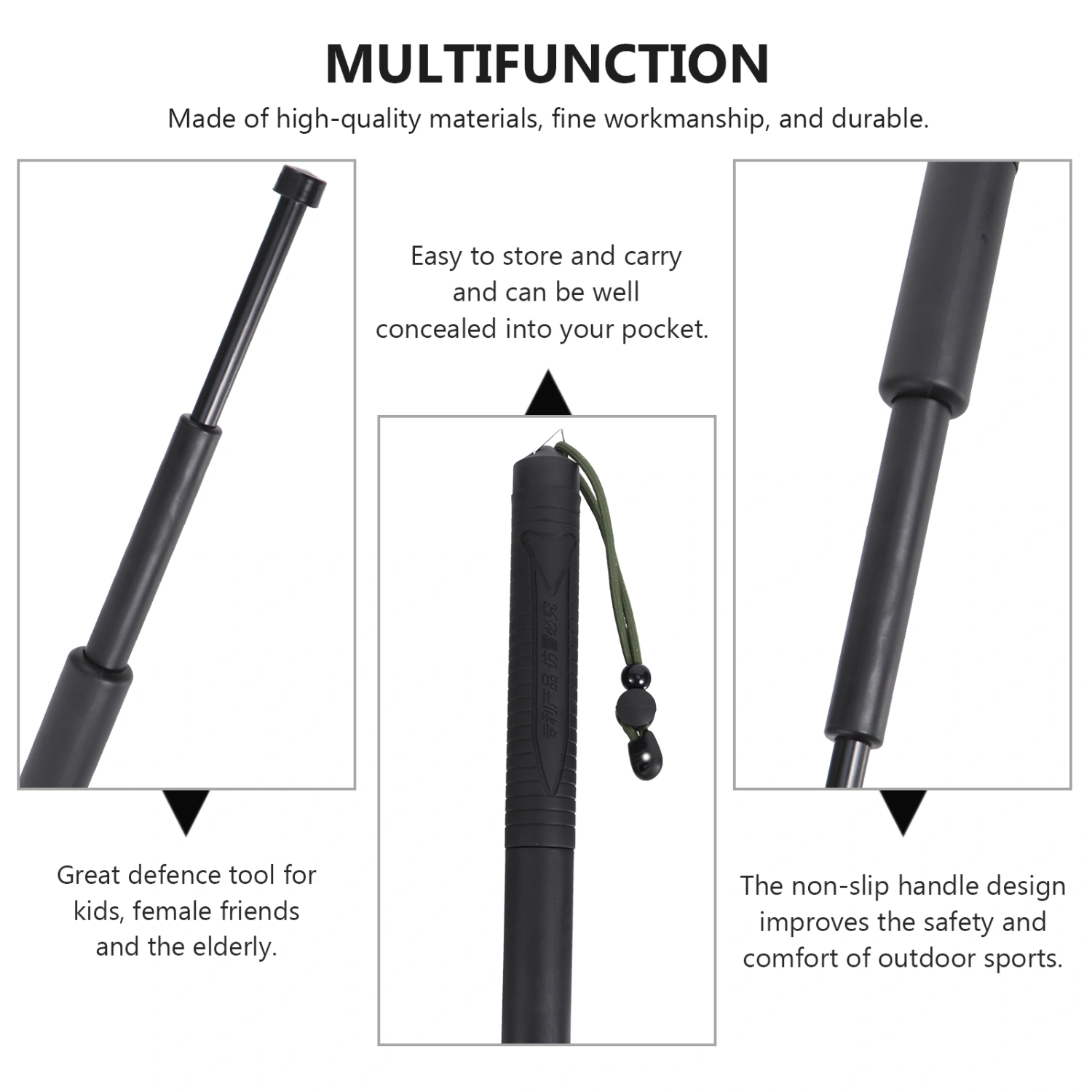 Multitool Survival Gear Emergency Stick Extendable Handheld Telescopic Flag Pole