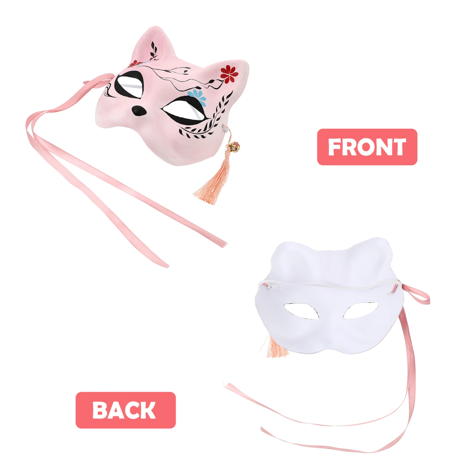 1Pc Party Decorative Mask Stage Performance Prop Half Face Cat Mask (Pink)