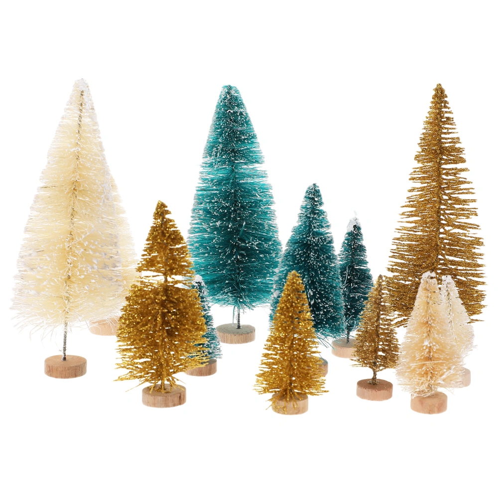 24Pcs Realistic Small Christmas Trees Decoration Ornament Tabletop Adornment