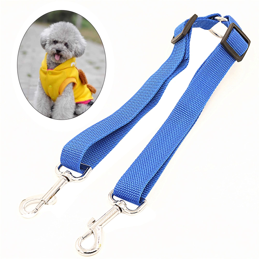 Dual Double Heads Adjustable Dog Puppy Pet Puppy Training Obedience Lead Leash 2.5*50 CM (Blue)