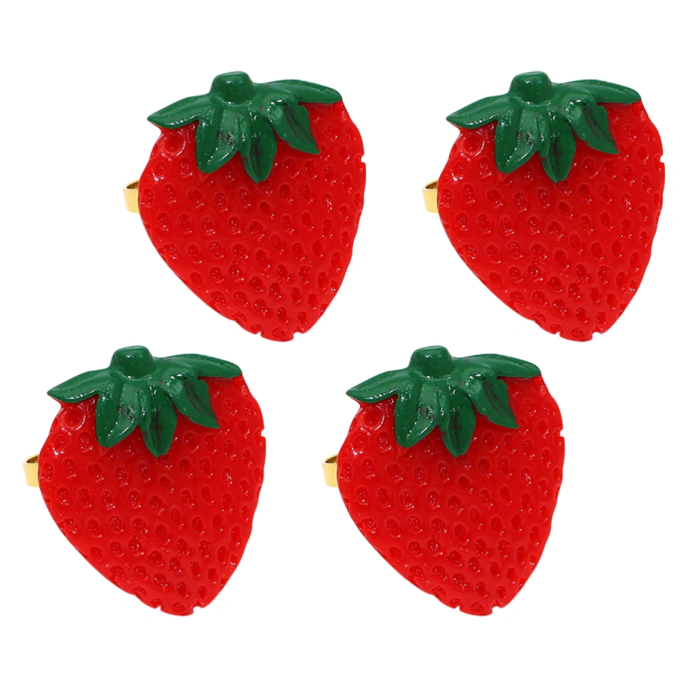 4 Pcs Napkin Buckles Fruit Shape Napkin Ring Party Delicate Napkin Clasps