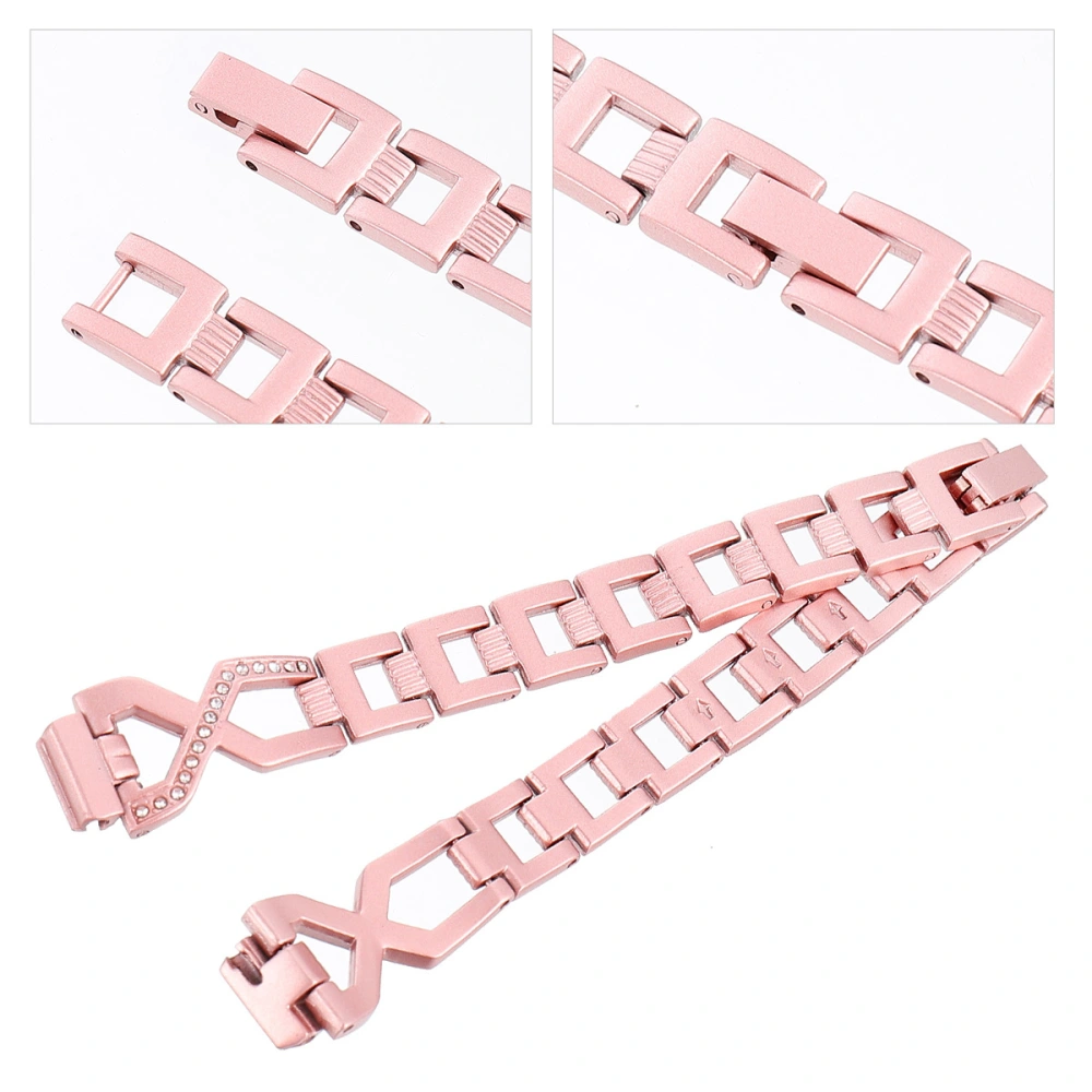 X-shaped Wrist Band Diamond-Studded Belt Compatible for Fitbit Pink