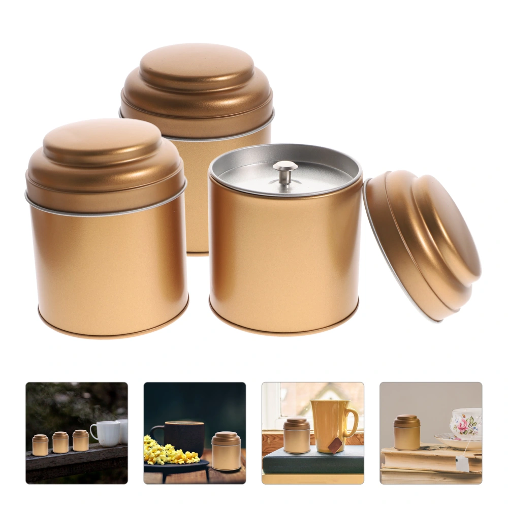 3Pcs Tea Tin Canisters Scented Candle Canisters Loose Leaf Tea Tins Portable Airtight Canisters