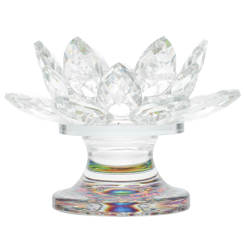 Crystal Lotus Candlestick Creative Candle Holder Butter Lamp Stand Holder