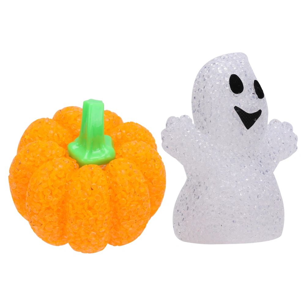 2 Pcs Halloween Theme Decorative Pumpkin Plastic Light Decoration