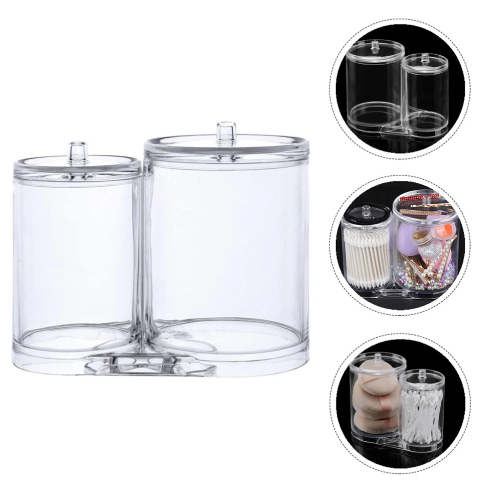 1Pc Transparent Conjointed Cotton Swabs Storage Box Makeup Cotton Pads Box