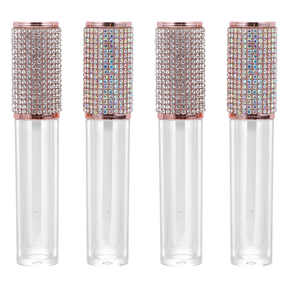 4PCS Empty DIY Lip Gloss Tubes Refillable Rhinestone Patch Lip Glazes Bottles