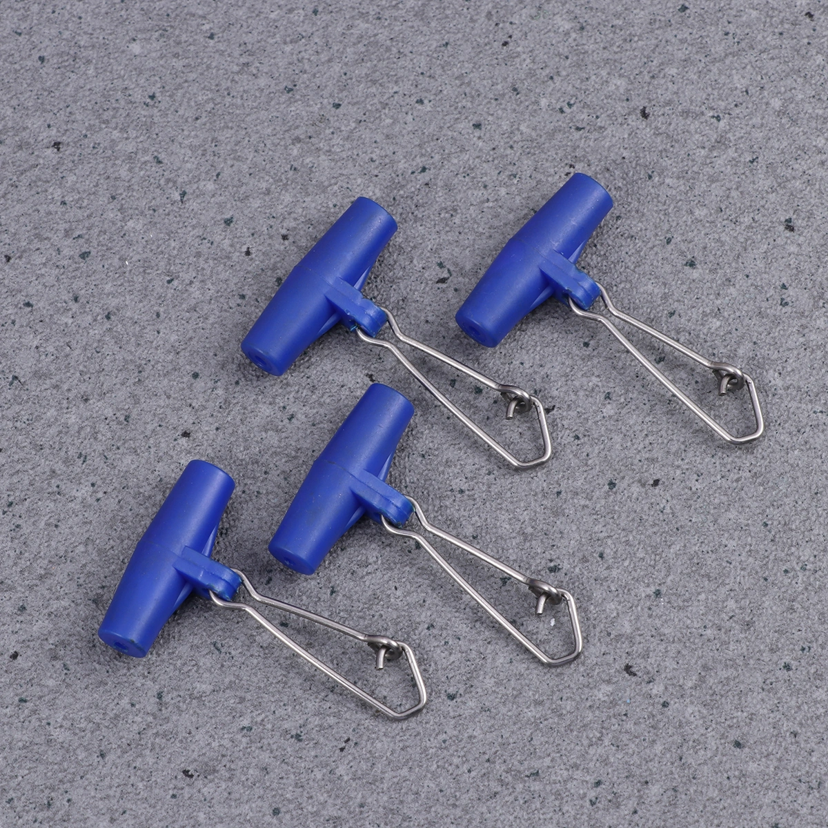 30PC Fishing Plastic Head Strong Reinforcement Sinker Slides with Hooked Snap Fishing Line Connector Fishing Accessories Large Size (Blue)