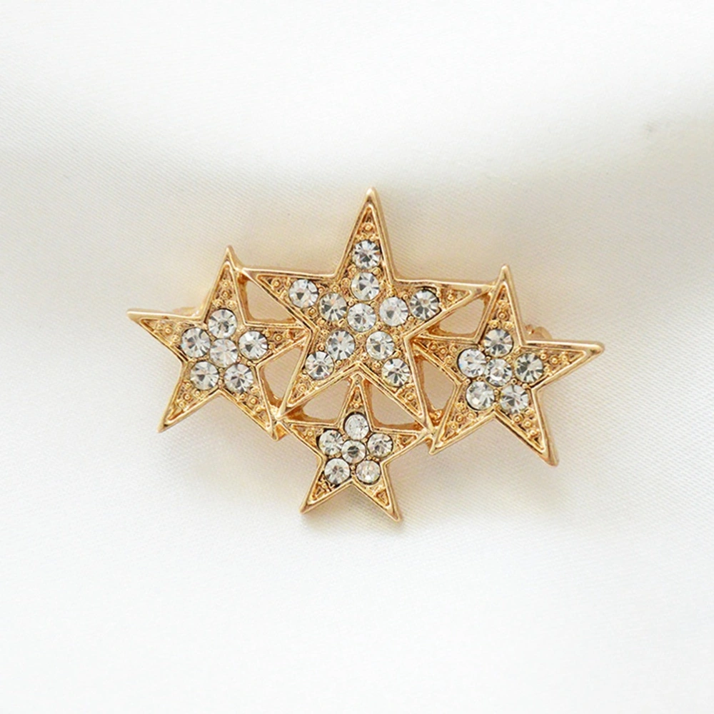 Fashion Elegant Stars Brooches Shiny Rhinestone Brooch Pin Breastpin Jewelry Accessories Gift for Women Girls