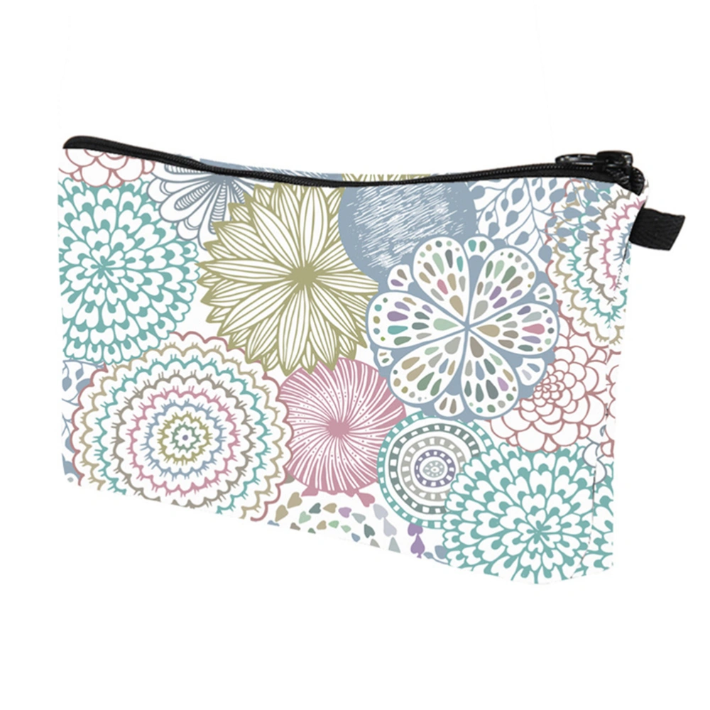 1pc Flower Printed Storage Bag Waterproof Cosmetic Bag Travel Portable Storage Handbag for Women