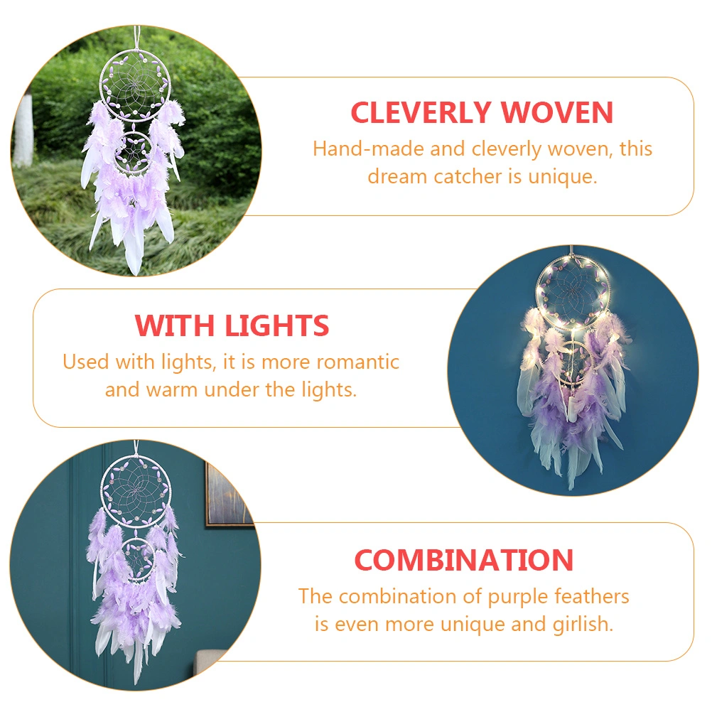 1Pc Dreamcatcher Ornament Dream Catcher Pendant Wall Hanging Decor (Purple)