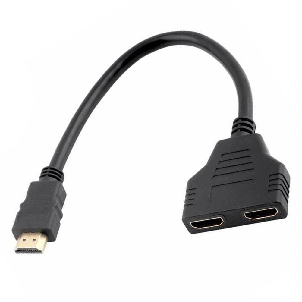 Video Splitter Male to Dual Female Video Adapter for Dual Monitor LCD LED TV