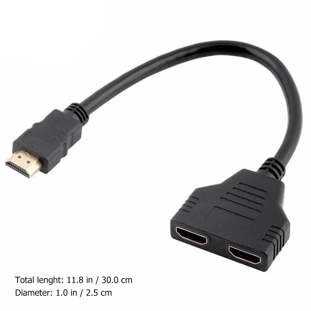 Video Splitter Male to Dual Female Video Adapter for Dual Monitor LCD LED TV