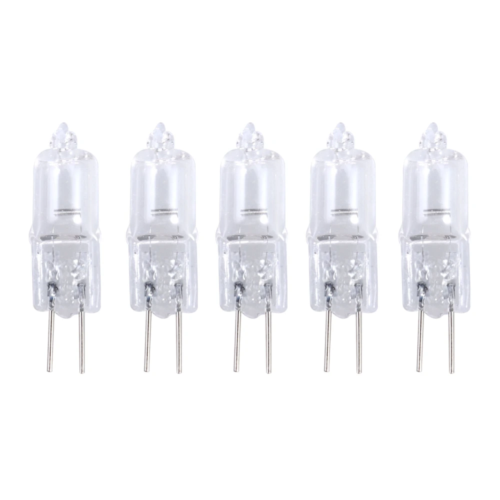 5 Pcs 10W 12V 2900K G4 Base Bi-Pin Crystal Lamp Halogen Bulbs for Cabinet Lighting Spotlight