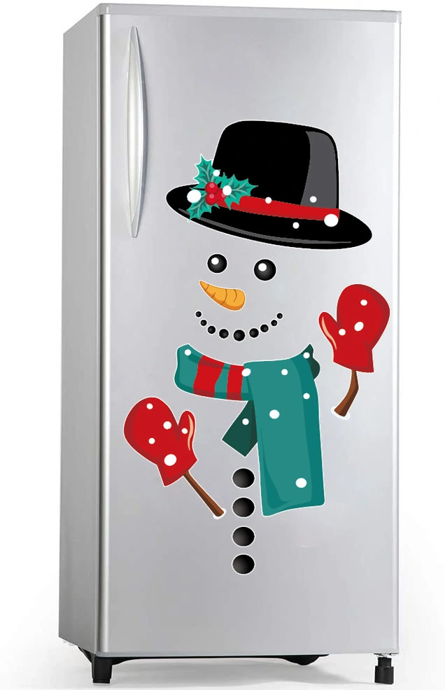 2 Sets of Christmas Magnetic Decorative Stickers Decorative Snowman Decals Xmas Party Decors