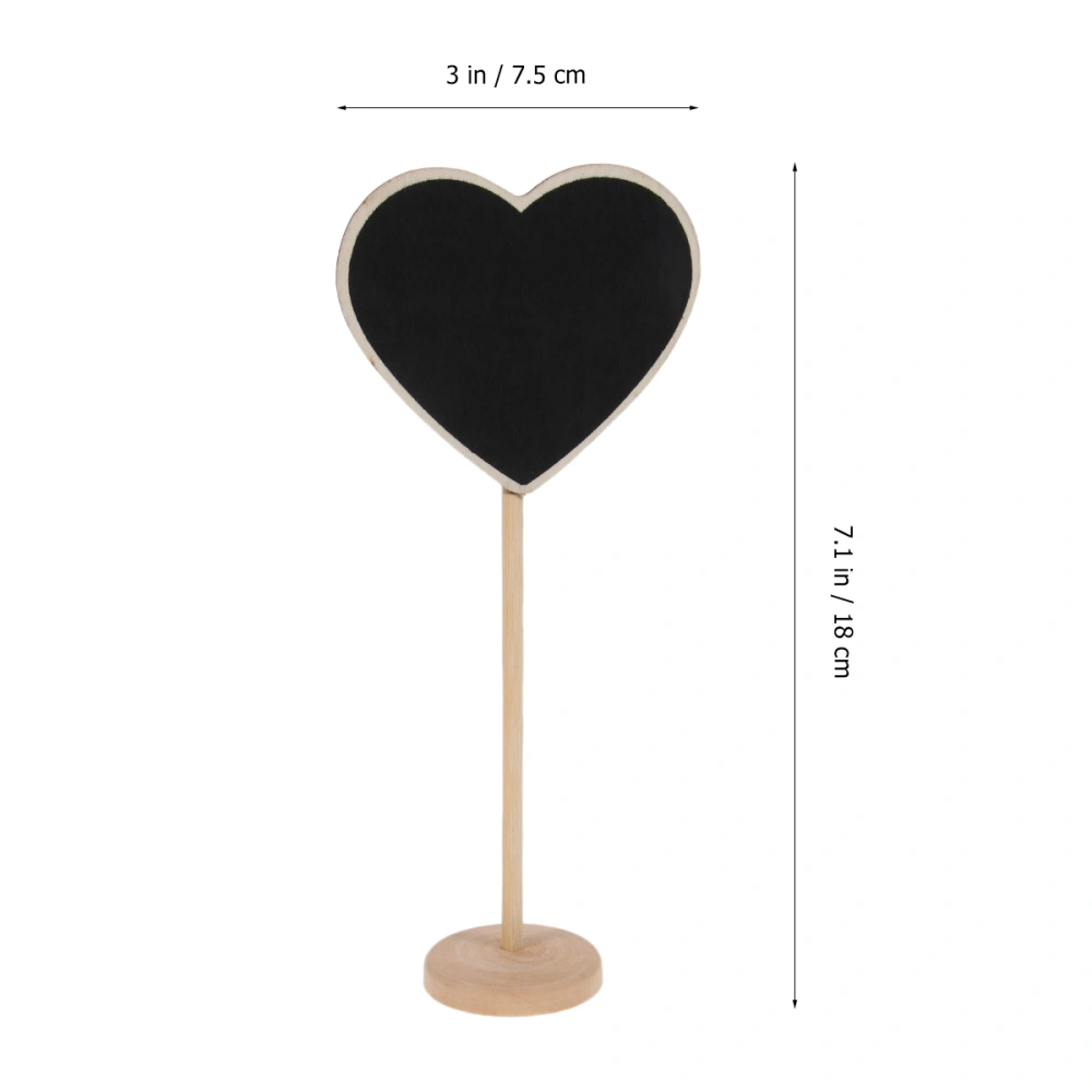 10pcs Mini Heart Shaped Wooden Message Blackboards with Base for Parties/Receptions