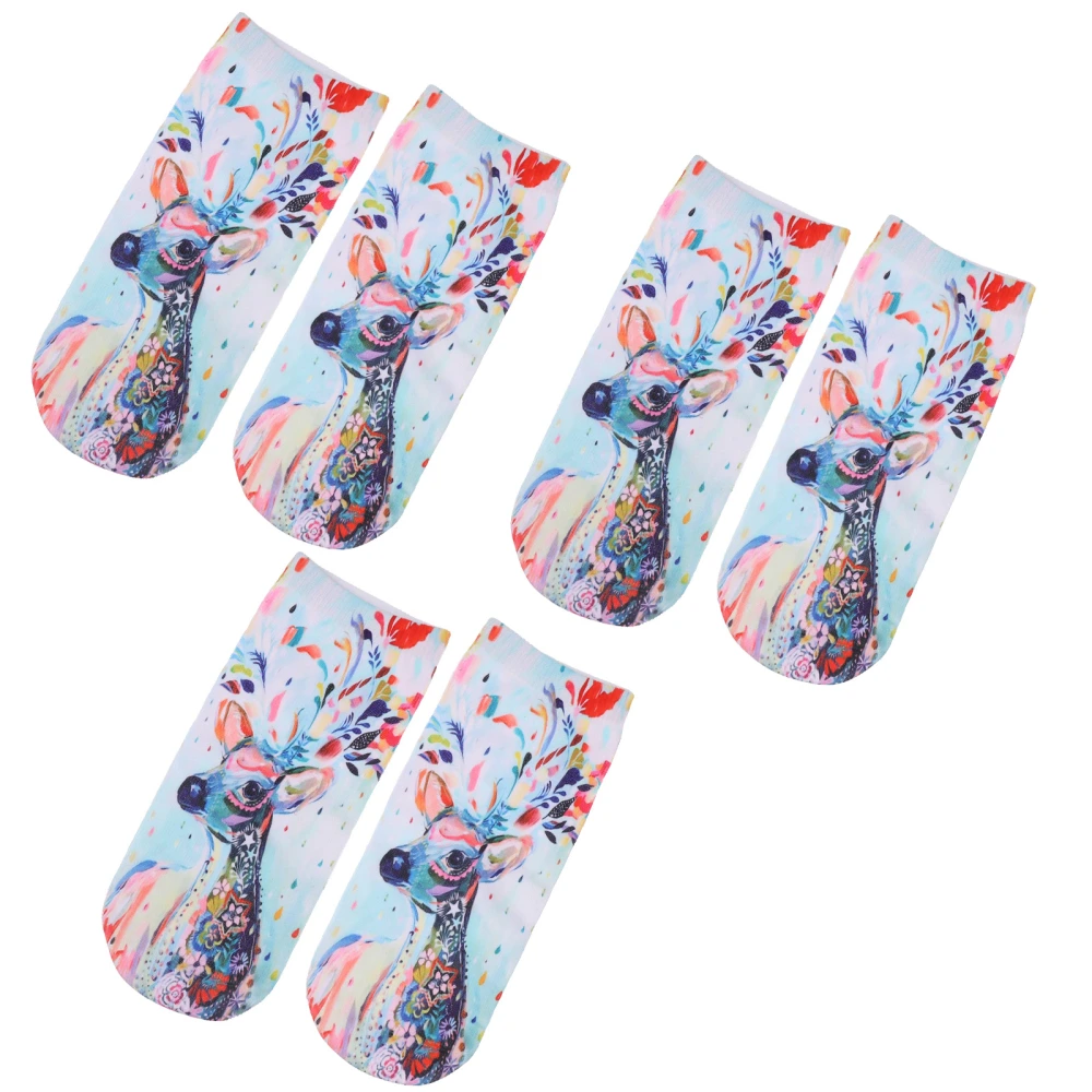 3 Pairs Festival Colorful Christmas Sock Polyester Stocking Christmas Stocking