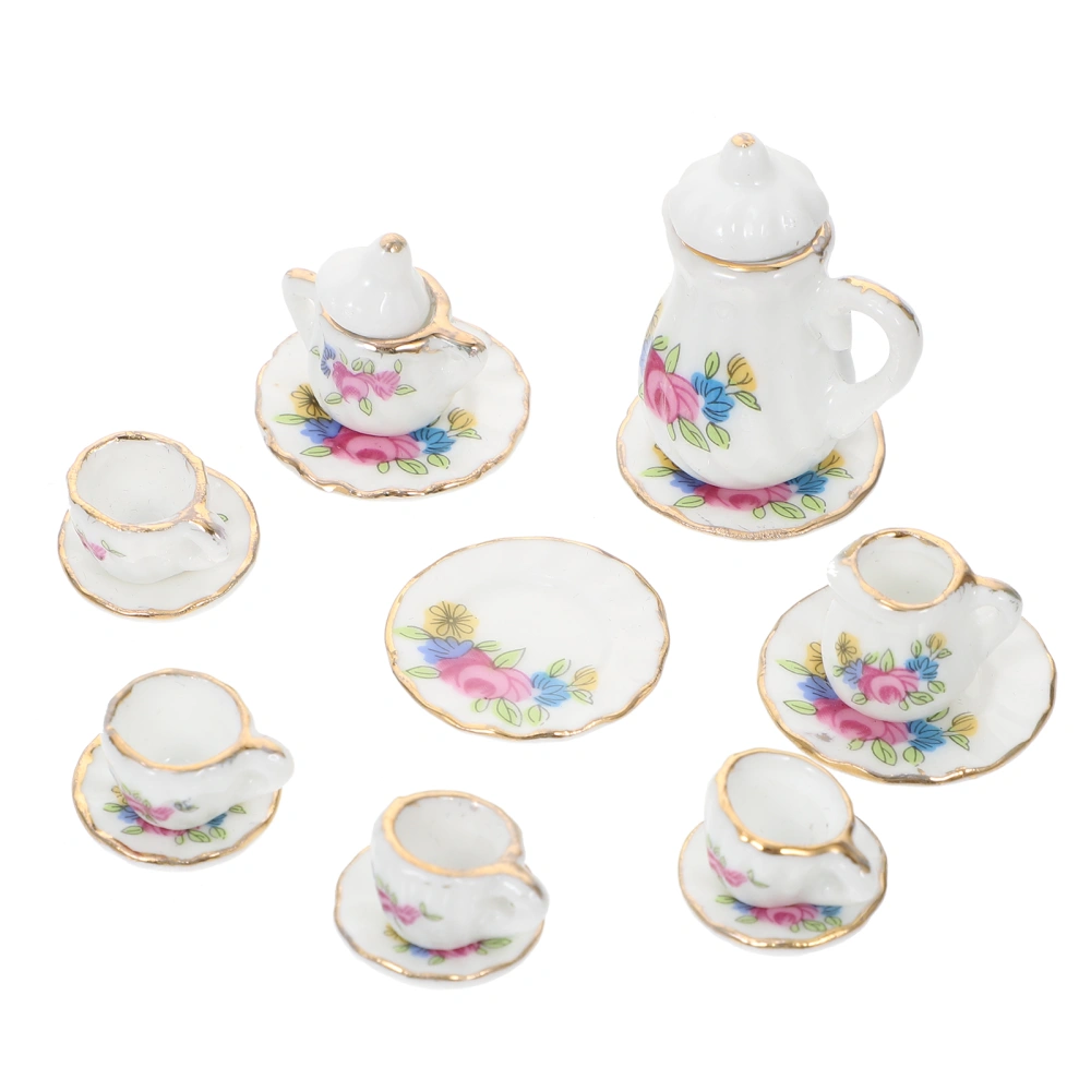 1 Set Mini House Mini Tea Cup Set Food Play Model Toys Mini House Accessories