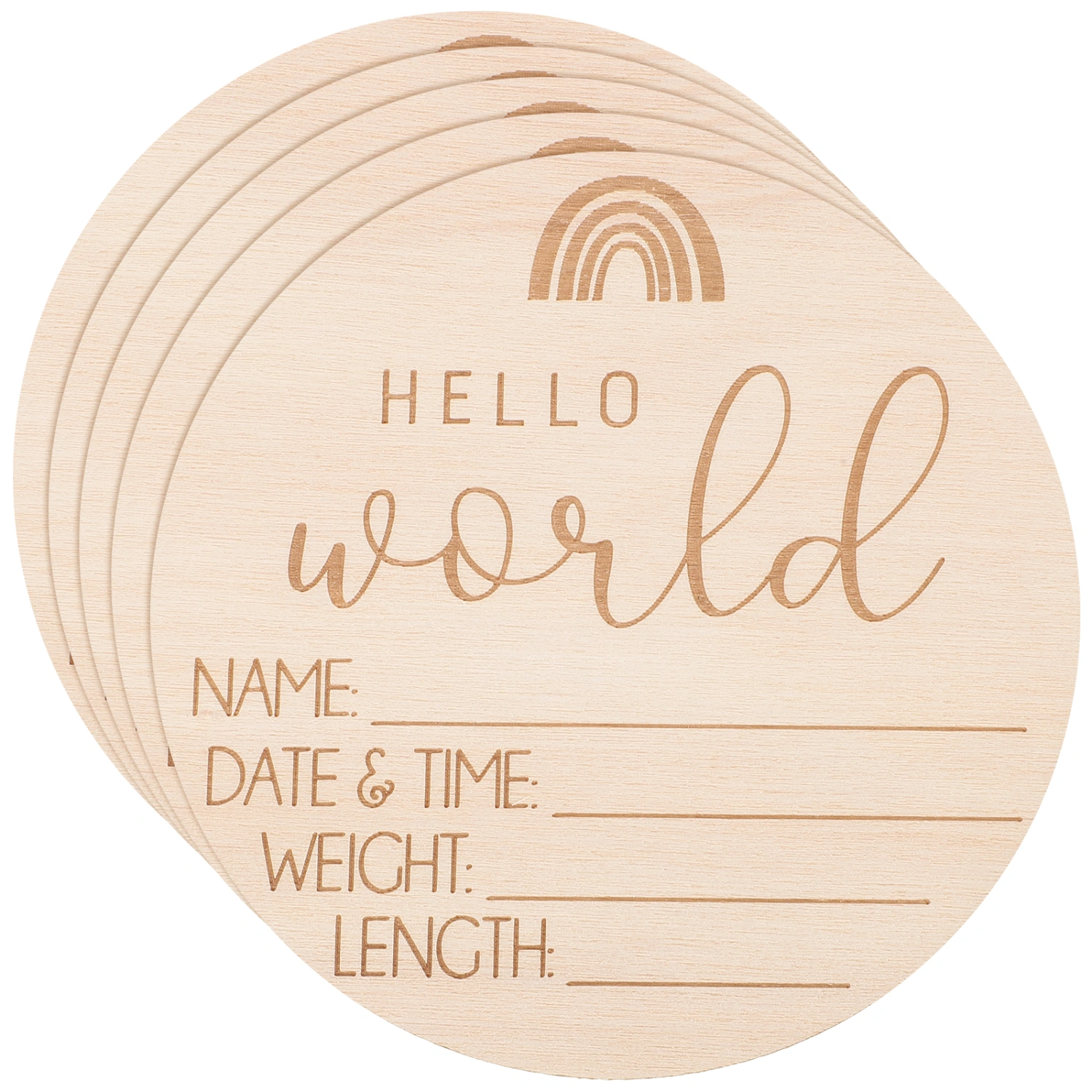 5Pcs Wood Baby Birth Announcement Sign Hospital Newborn Announcement Signs