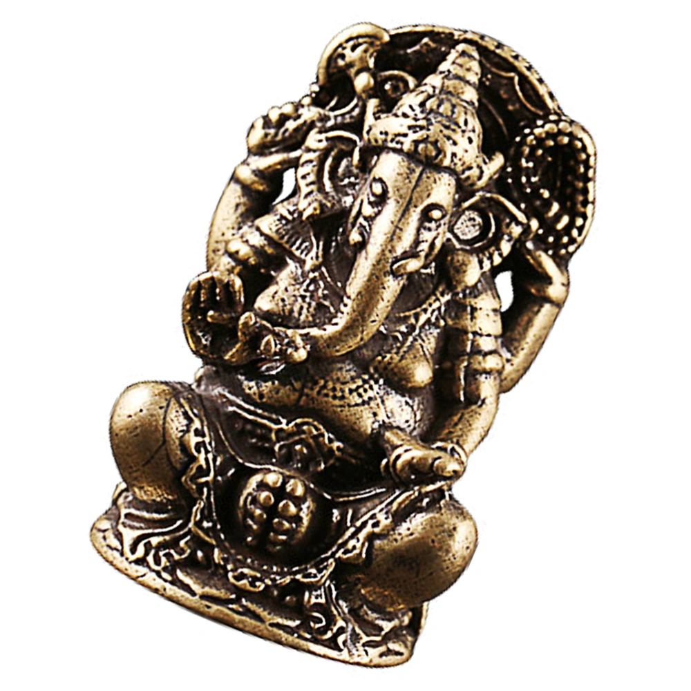 Exquisite Ganesha Figurine Religious Ganesha Ornament Brass Craft Ganesha Decor